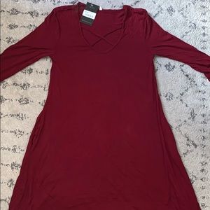 Maroon Gypsy Warrior long sleeve dress